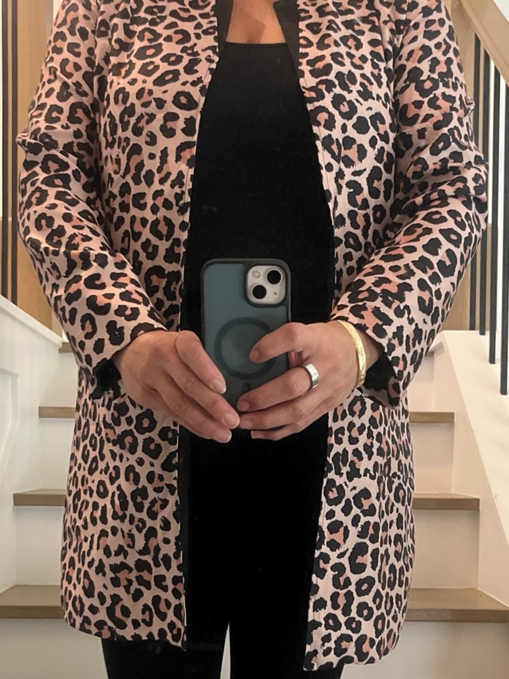 Women’s Leopard-Print Open Blazer